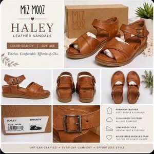 Miz Mooz Leather Haley Sandals in the color Brandy